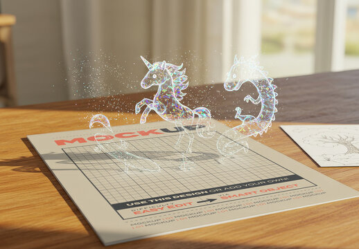 Holographic Fantasy Art Coming out from Page Mockup