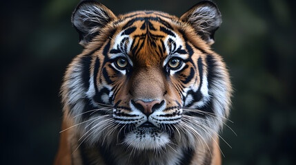 Fototapeta premium Close-Up Portrait of a Majestic Bengal Tiger in Natural Habitat