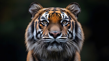 Fototapeta premium Close-Up Portrait of a Majestic Bengal Tiger in Natural Habitat