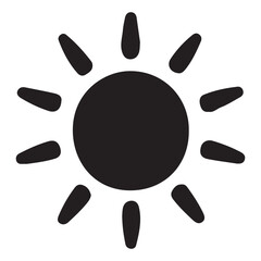 Simple Black Sun Icon Graphic Design Element