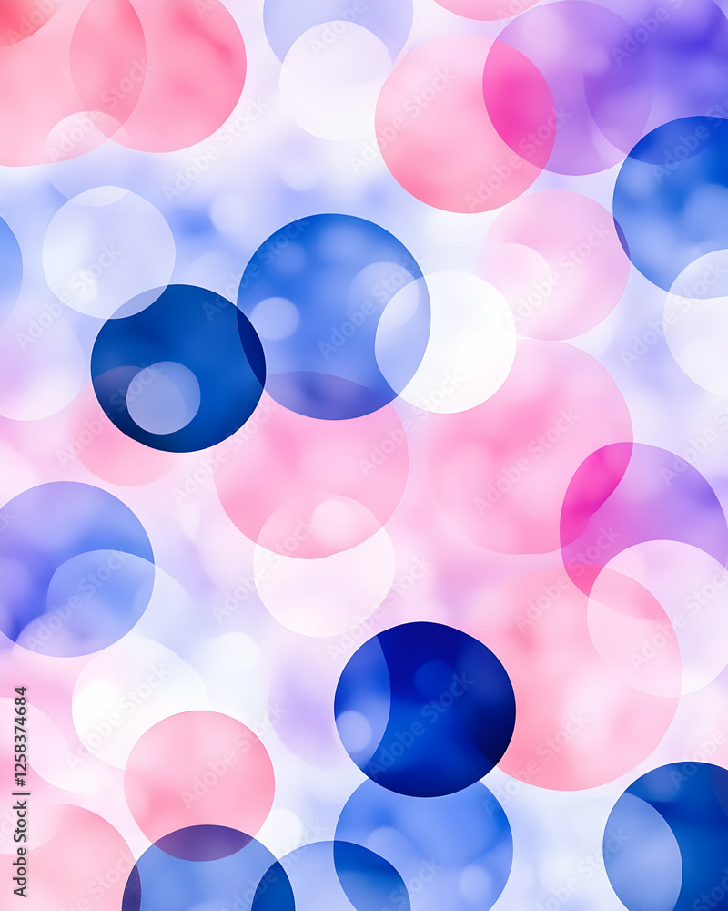 Poster abstract background of colorful transparent circles creating a bokeh effect for graphic design