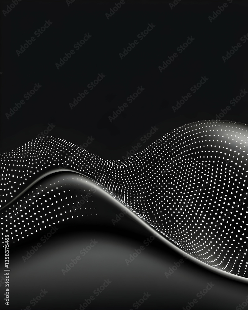 Aufkleber abstract dynamic wave of gray dots in motion creates a modern, tech backdrop