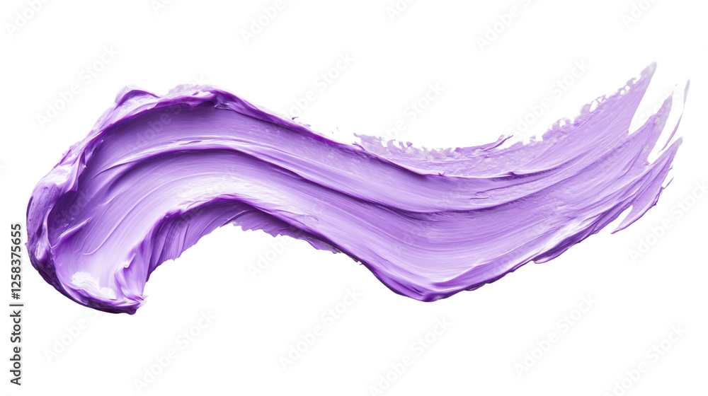 Poster purple paint brush stroke on transparent background creating dynamic shape