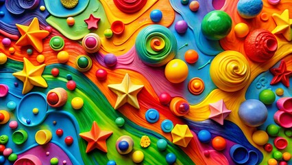 Abstract Paint Texture Playroom Wall Art, Colorful Kids Room Decor, Whimsical Nursery Background