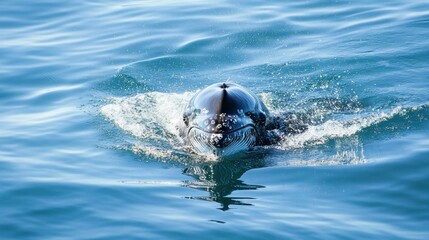 Dolphin surfacing ocean water wildlife nature