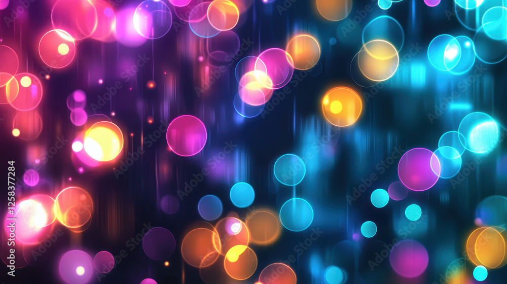 Poster vibrant abstract background with colorful bokeh lights and soft glows