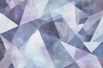 Obraz premium Abstract geometric pattern of intersecting lines and angles in shades of gray, lavender, and chambray blue, evoking a modern, tech-inspired aesthetic.