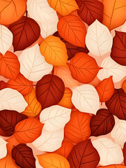 Fototapeta premium Autumn leaves Brown, orange, and white foliage background for seasonal design and decoration
