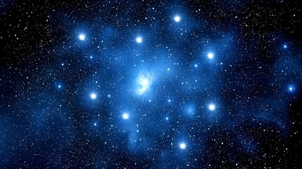 Vast Night Sky Filled with Bright Stars and Vibrant Blue Nebula