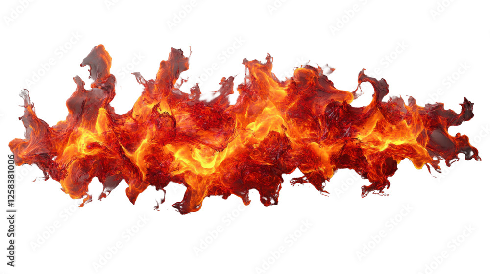 Poster realistic fire burning with transparent background for design element