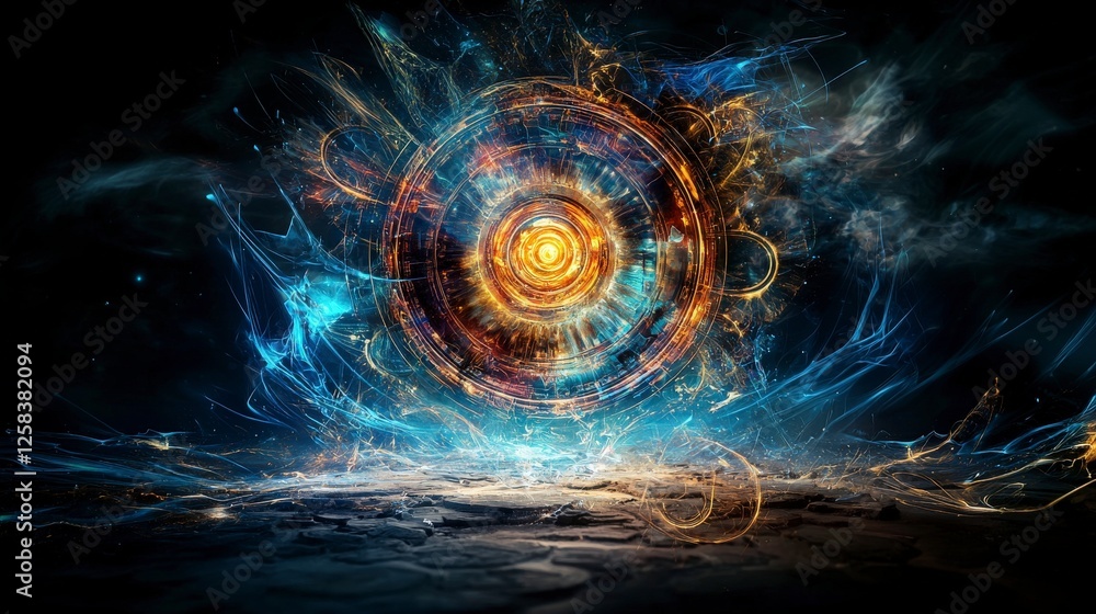 Aufkleber time travel dynamics abstract realm digital art cosmic environment surreal viewpoint conceptual expl