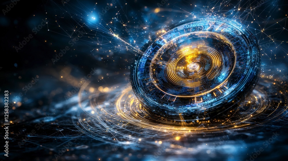 Aufkleber dynamic time travel visuals abstract realm digital art futuristic atmosphere close-up perspective co