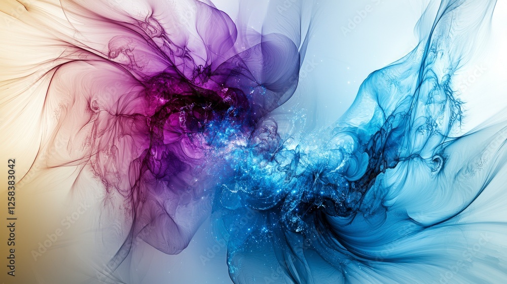 Poster galactic dance of colors digital art abstract representation of the milky way cosmic environment art