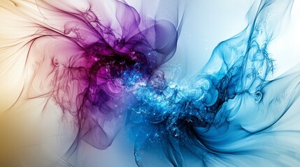 Obraz premium Galactic dance of colors digital art abstract representation of the milky way cosmic environment artistic perspective