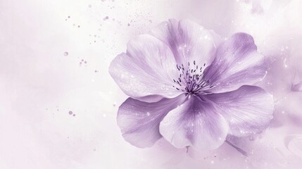 Obraz premium Lavender Dream, A Close-Up of a Delicate Purple Flower with Sparkling Dew Drops