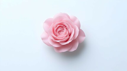 Fototapeta premium Pink Rose Close Up on White Background