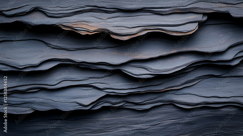 Poster close-up of stone layers, texture background, dark, with interesting light. possible use constructio