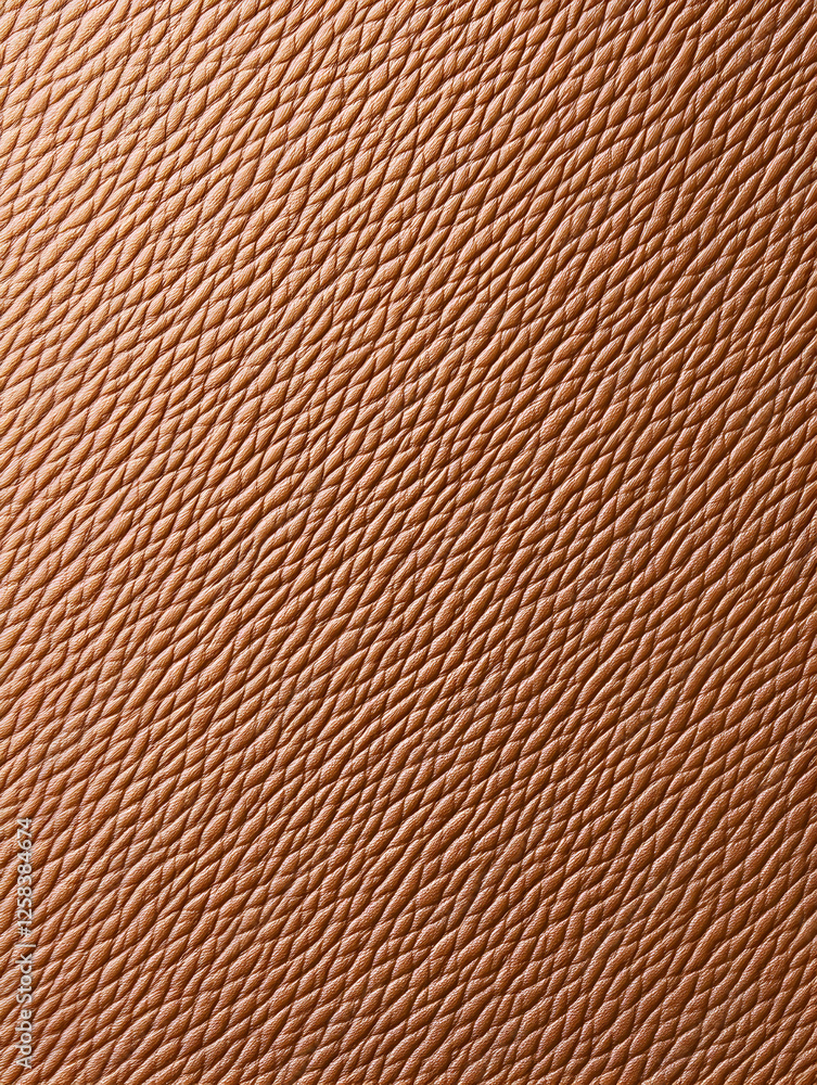 Poster close-up of brown leather material showing texture and pattern, ideal for backgrounds or design proj