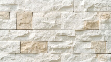 Obraz premium Beige brick wall with uneven tones, warm and rustic look, natural texture, generative ai