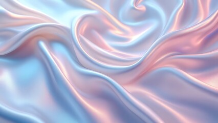Obraz premium Silver holographic foil. Abstract chrome waves background. Hologram texture. Premium quality. Modern design. abstract 3d wave background