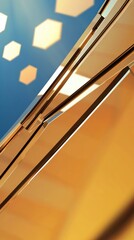 Obraz premium Abstract Golden Geometric Background with Shiny Brown Lines