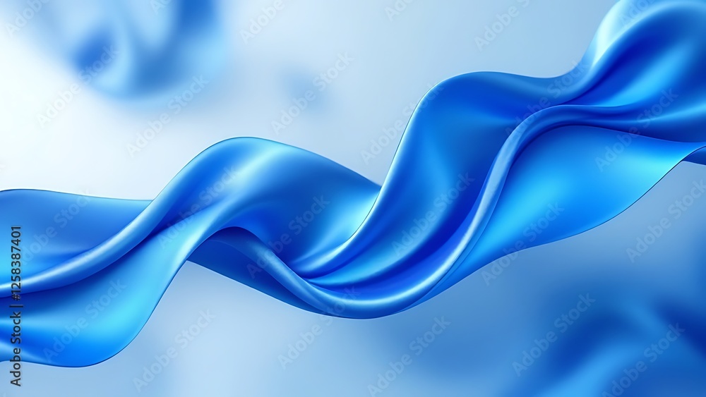 Poster 3d holographic ribbon glass morphism wave line isolated on abstract background render. iridescent cu
