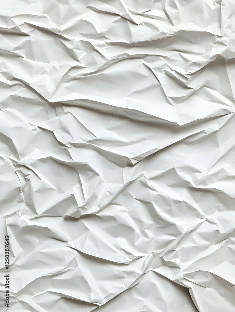 Poster crumpled white paper texture with creases and folds. abstract use for backgrounds or design