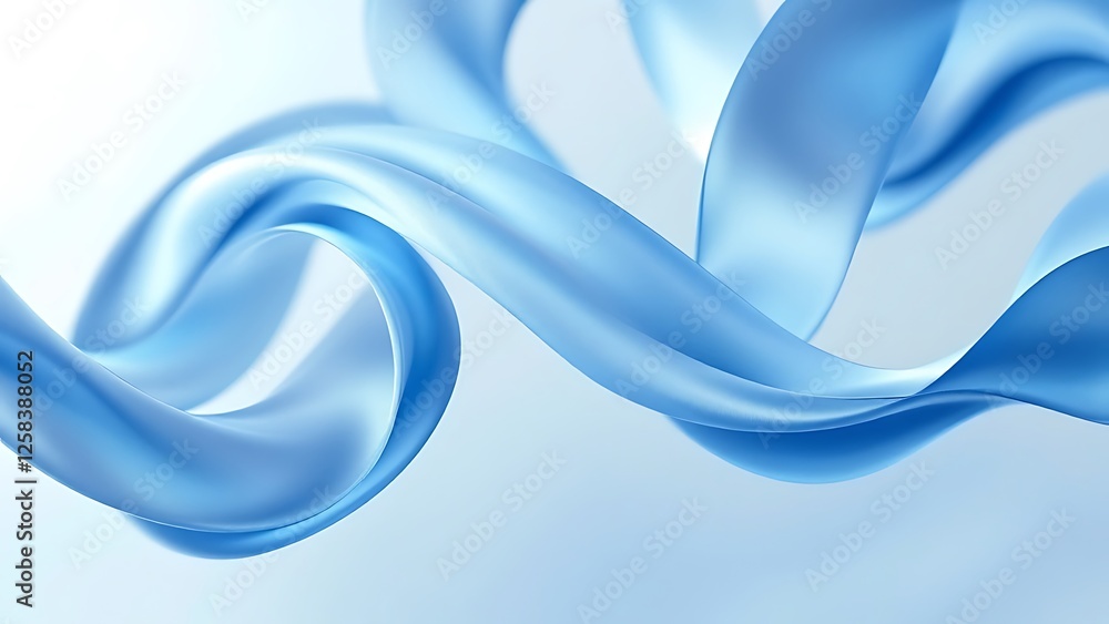 Poster 3d holographic ribbon glass morphism wave line isolated on abstract background render. iridescent cu