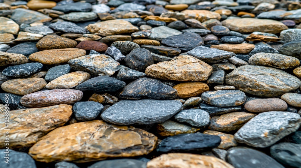 Poster exploring pebbletextured surface with smooth rounded stones in nature landscape photography close-up