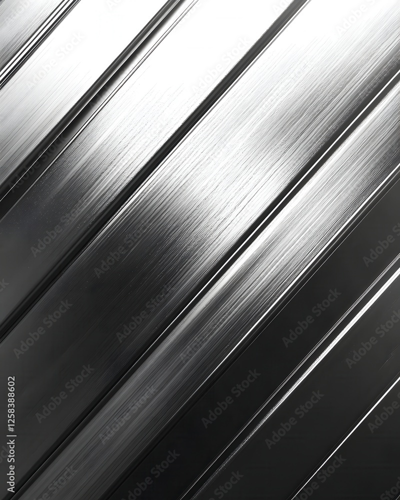 Poster sleek modern metallic surface with diagonal lines and reflective texture for industrial design
