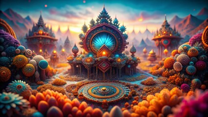Fototapeta premium Abstract Wanderlust Boho Art: Patterned Background, High Depth of Field Stock Photo