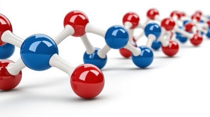 Obraz premium 3D Molecular Chain Illustration