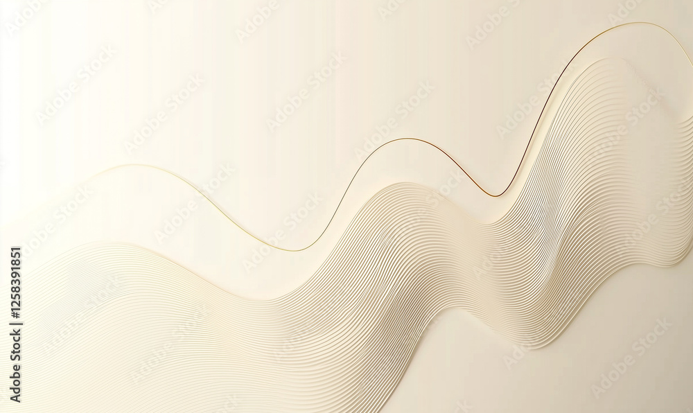 Poster abstract wavy pattern with intricate designs in soft neutral tones.