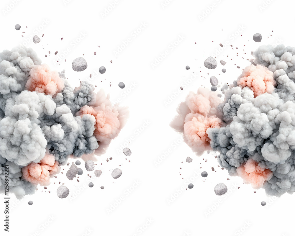 Poster explosion of colors creating a dynamic display. isolated in the background for designs