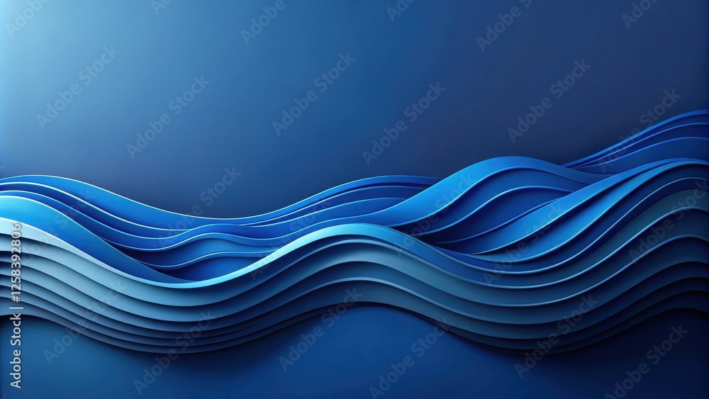 Poster abstract blue wave pattern design for modern background