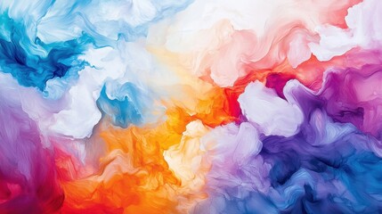 Fototapeta premium Vibrant Abstract Swirls of Color Blending in Dreamlike Patterns
