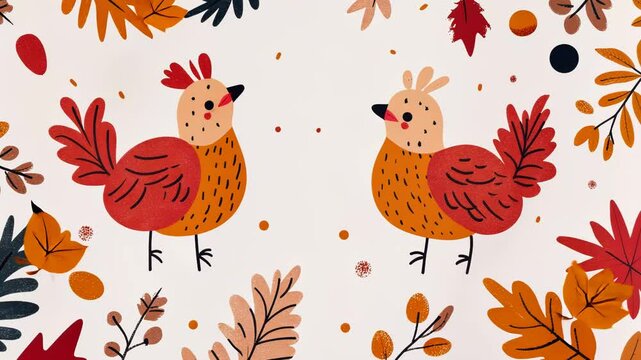 Playful Cartoon Animal Pattern Sets Featuring Baby Birds Owls and Cats in Fun Floral Designs