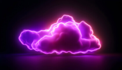 Glowing cloud, studio shot, for tech or energy promotion. Dark background