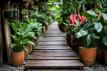 A botanical research compound where experts study rare plant species and extract medicinal compounds