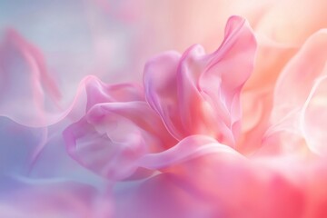 Fototapeta premium Abstract Pastel Pink and Peach Fabric Drape