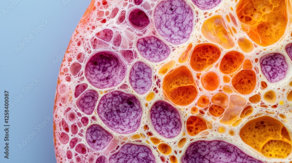 Poster abstract close-up of colorful bubbles on a smooth surface