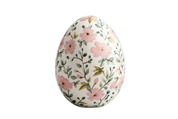 Decorative egg with floral design on display