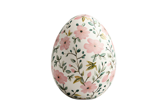 Decorative egg with floral design on display
