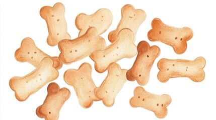 National Dog Biscuit Day Assorted bone-shaped dog biscuits on white background