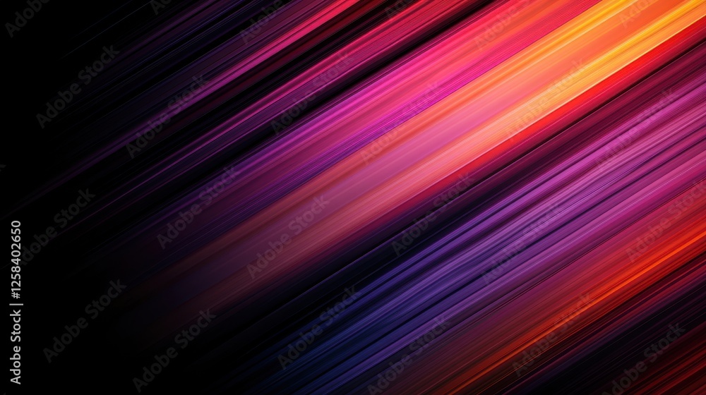 Aufkleber dynamic chromatic gradients and parallel lines on a black backdrop