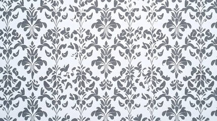 Fototapeta premium Elegant Vintage Floral Pattern in Grey and White for Design Use