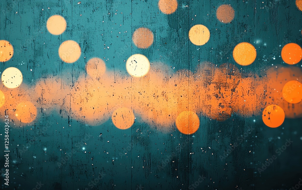 Poster colorful abstract bokeh effect on a textured background with vibrant hues and soft lights.
