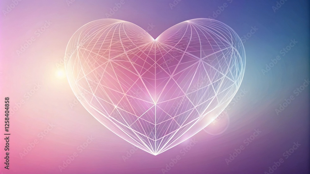 Aufkleber Abstract Geometric Heart Shape with Soft Color Gradient Background