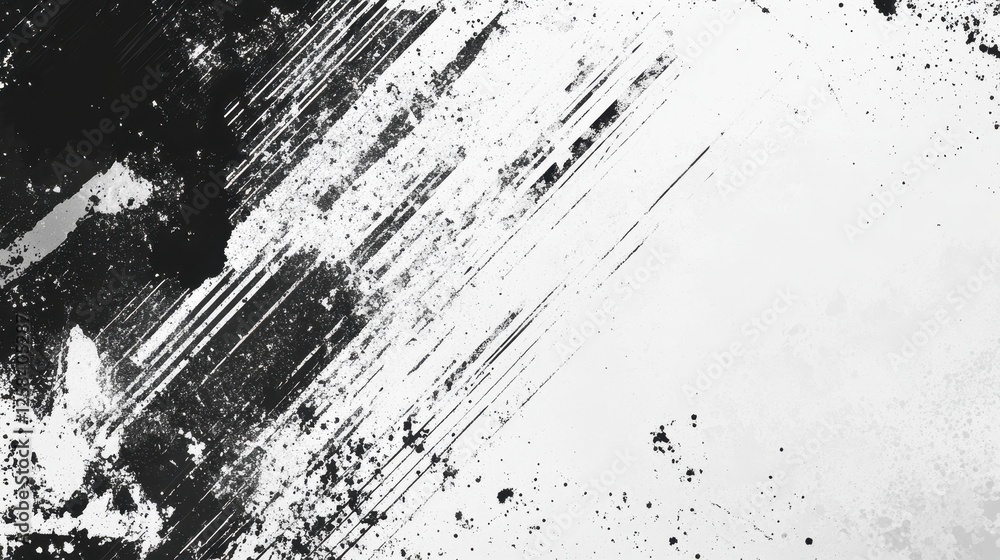 Poster dynamic grunge texture overlay with angular brushstrokes and splatters