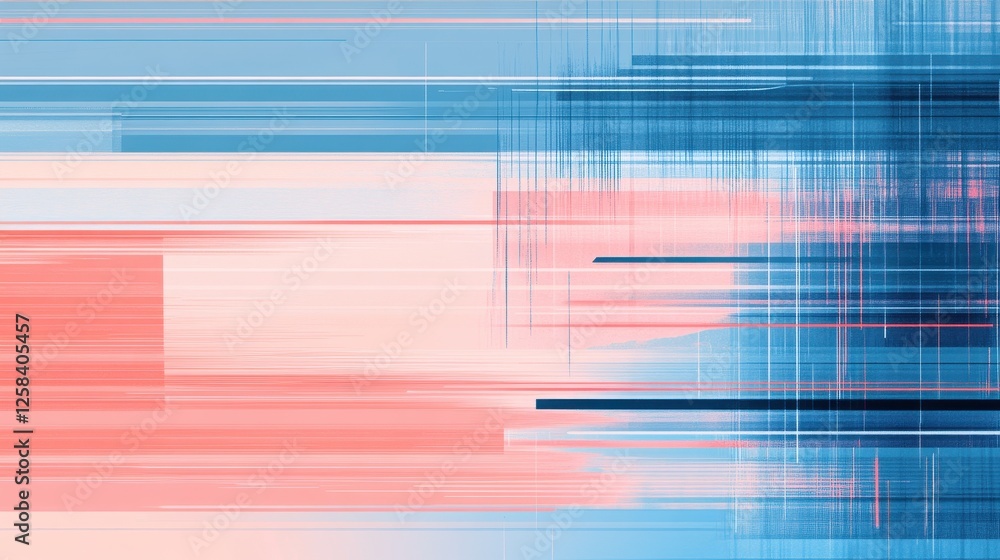 Poster dynamic linear abstraction displaying harmonious color interplay
